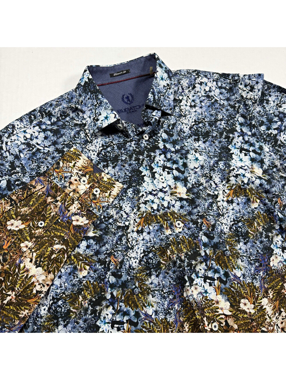 BUGATCHI Men’s M Multicolor Floral Cotton Woven Long Sleeve Button-Up Shirt